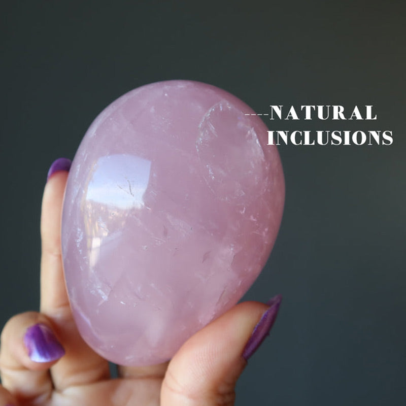 Easter Rose Quartz Dancing Star Crystal Egg - image 9