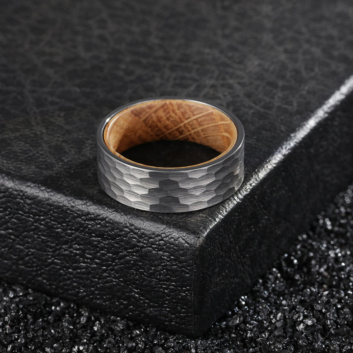 Olivenorma 8mm Tungsten Carbide Whiskey Barrel Wood Man Ring - image 2