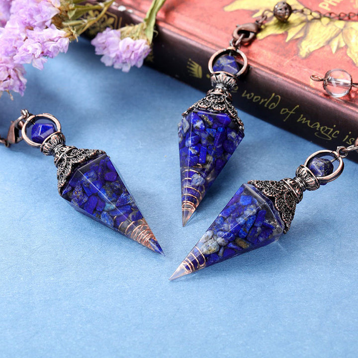 Olivenorma Lapis Lazuli Silver Color Chain Purification Pendulum - Copper - image 1