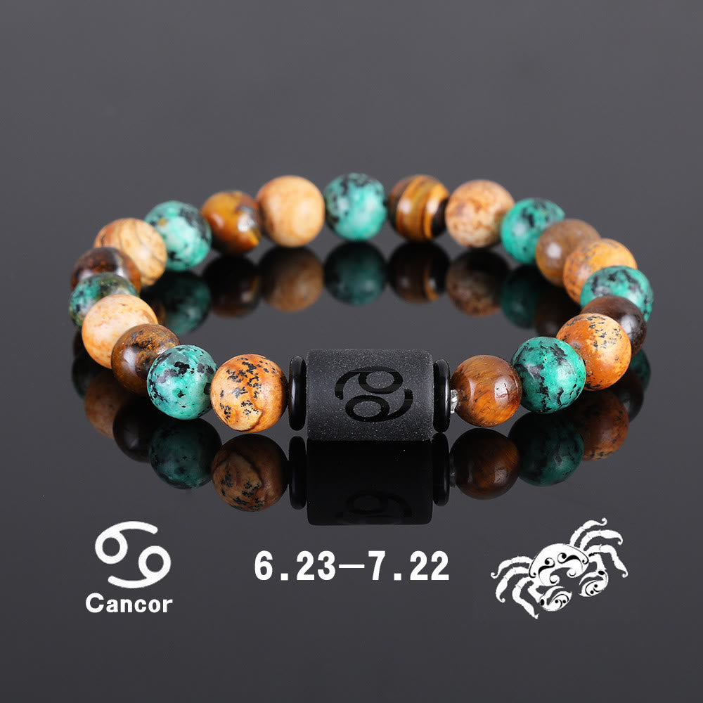 Olivenorma Tiger Eye Bronzite Beaded Zodiac Pendant Bracelet - Cancer - image 4