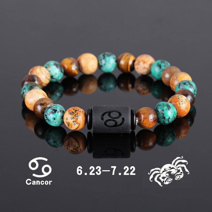 Olivenorma Tiger Eye Bronzite Beaded Zodiac Pendant Bracelet - Cancer - image 4