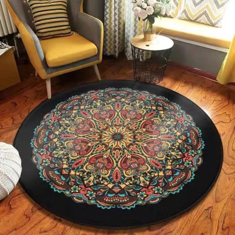 Olivenorma Mandala Round Area Rug Machine Washable Carpet - Mandala#3 - 180*180cm - Crystal Velvet - image 4