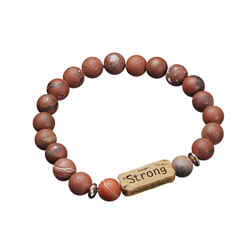 Olivenorma Natural Gemstone Strong Engraving Bracelet - Mahogany Obsidian - image 5
