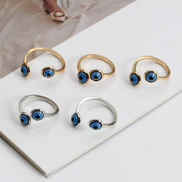Olivenorma White Zircon Gold Plated Evil Eye Women Ring - image 21