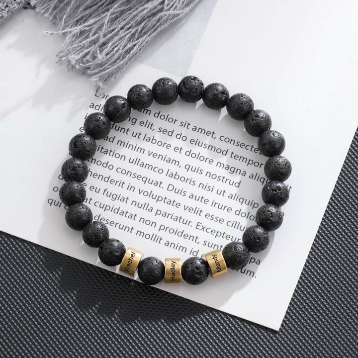 Olivenorma Natural Stone Engraving Personalized Beads Men Bracelet - image 37