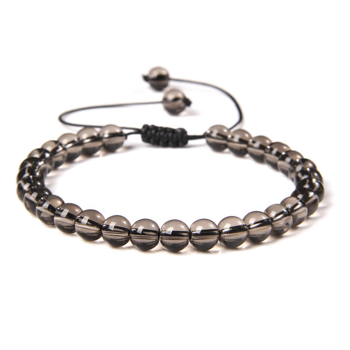 Olivenorma Natural 6mm Stone Beads Braided Wrap Bracelet - Smoky Quartz - image 22