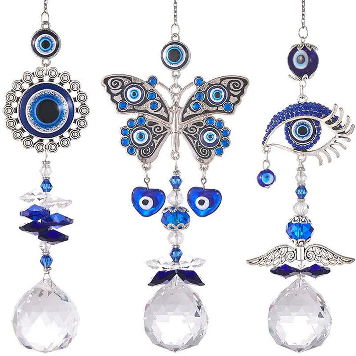 Blue Evil Eye Suncatcher Wind Chime - image 11