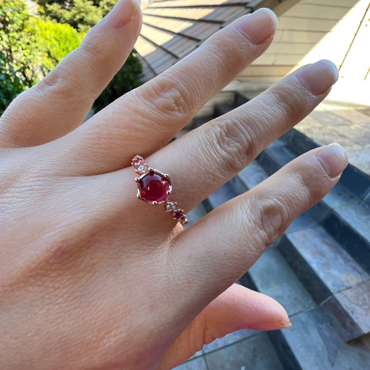 Olivenorma Garnet Engagement Wedding Ring  - image 3