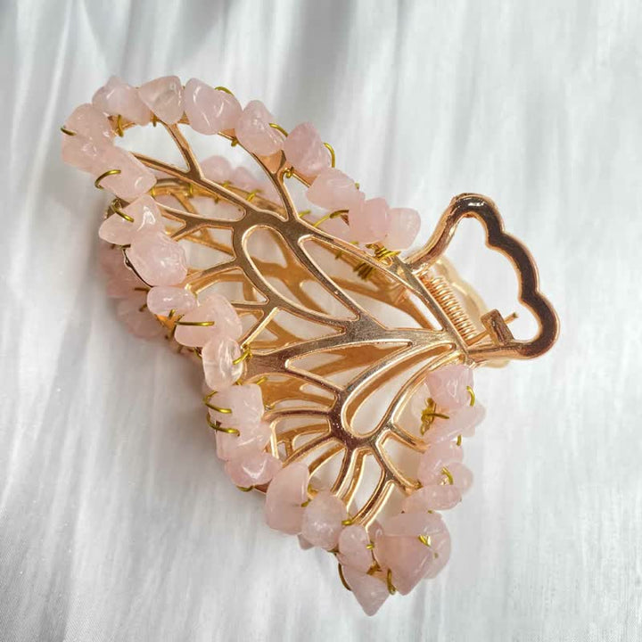 Amethyst Or Rose Quartz Butterfly Shape Hairpin - Rose Quartz - image 9
