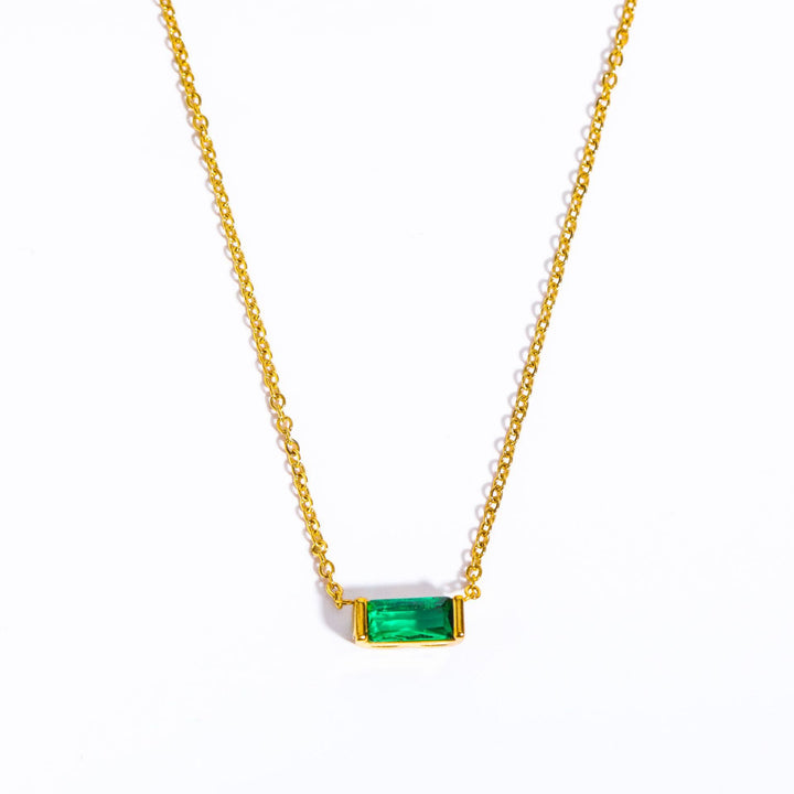 Olivenorma Simple Rectangular Birthstone Pendant Stainless Steel  Gift Card Necklace - image 25