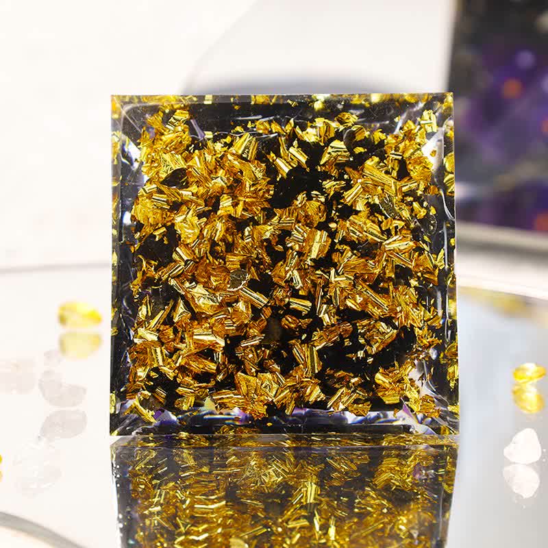 Olivenorma Yin And Yang Obsidian Orgone Pyramid - image 8