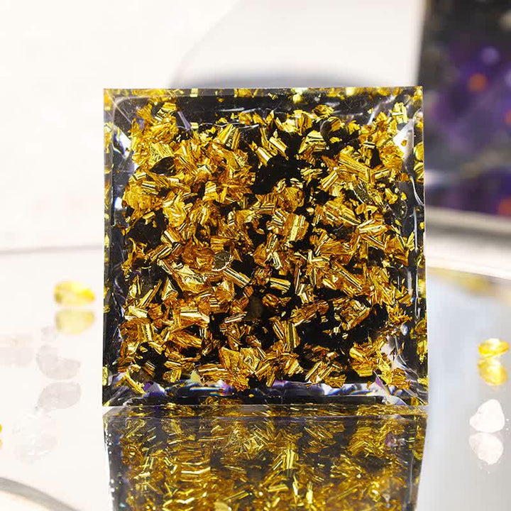 Olivenorma Yin And Yang Obsidian Orgone Pyramid - image 8