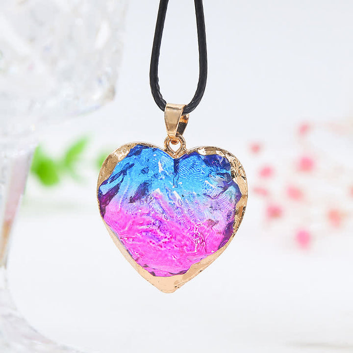 Creative Heart Crystal Fluorite Necklace - Fluorite#2 - image 8