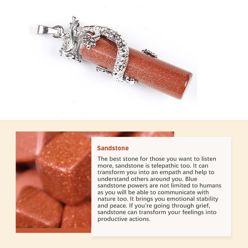Olivenorma Crystal Natural Stone Exquisite Pendant - Sandstone - image 10