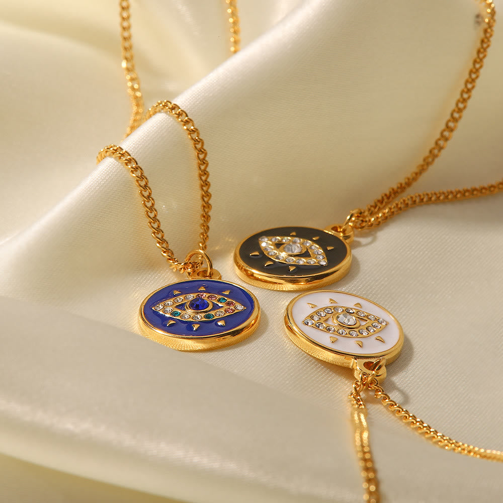 Olivenorma White Zircon Evil Eye Pendant Necklace - image 13