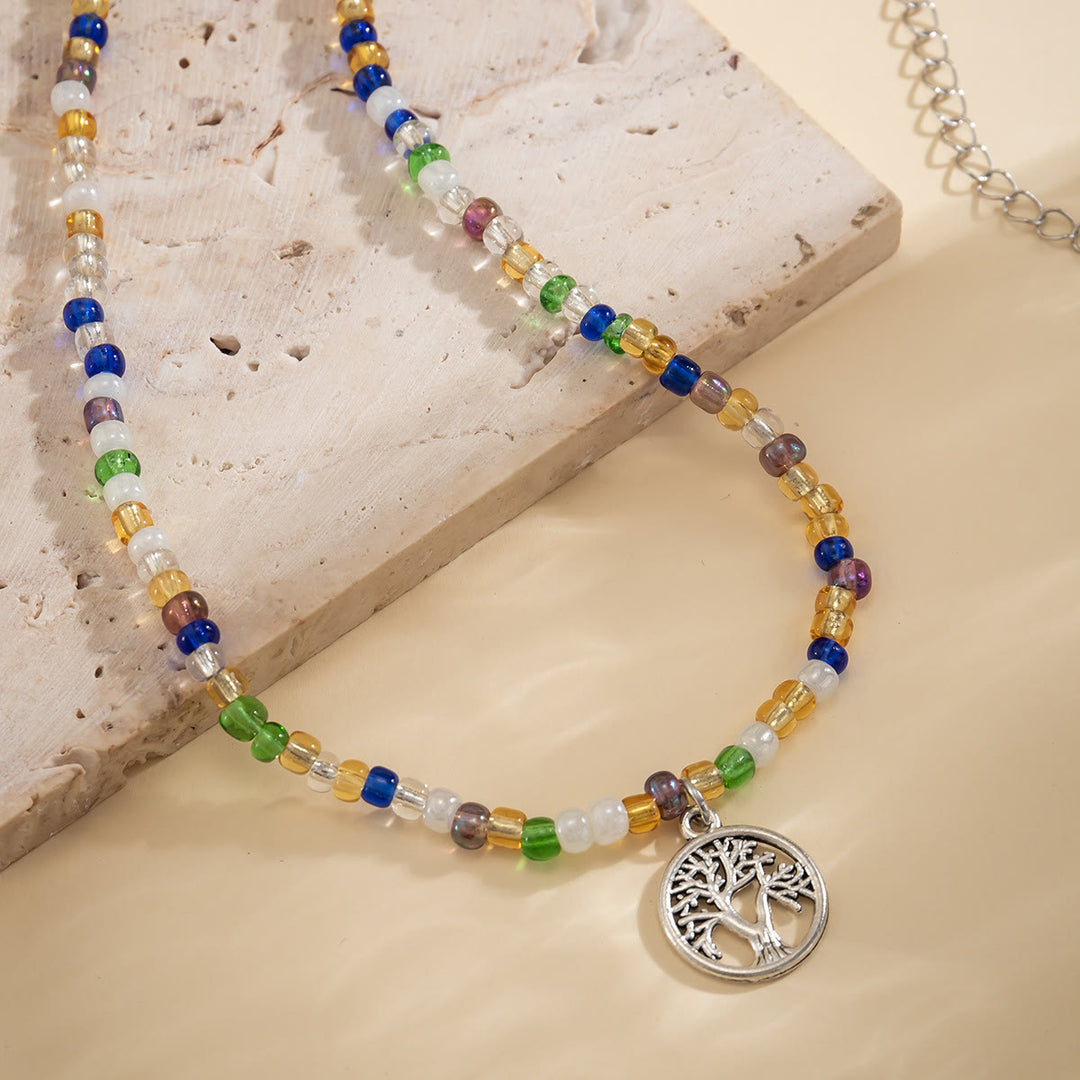 Olivenorma Natural Quartz Tree Of Life Hamsa Pendant Necklace Set - image 13