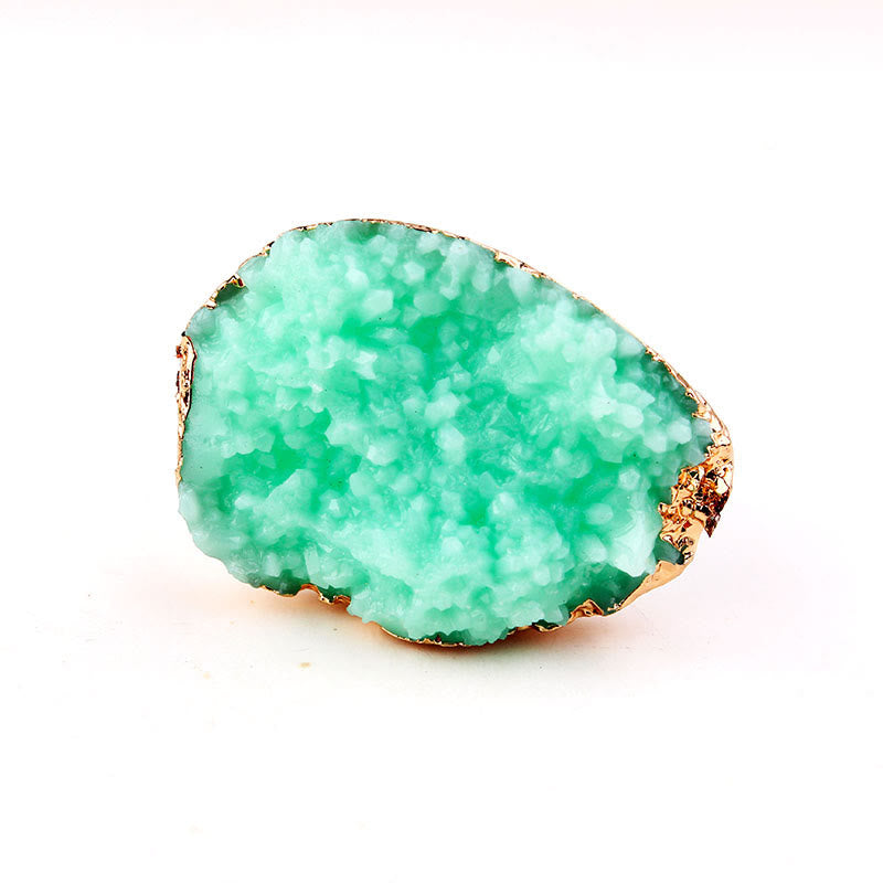 Olivenorma Amazonite Citrine Cluster Ring - image 1