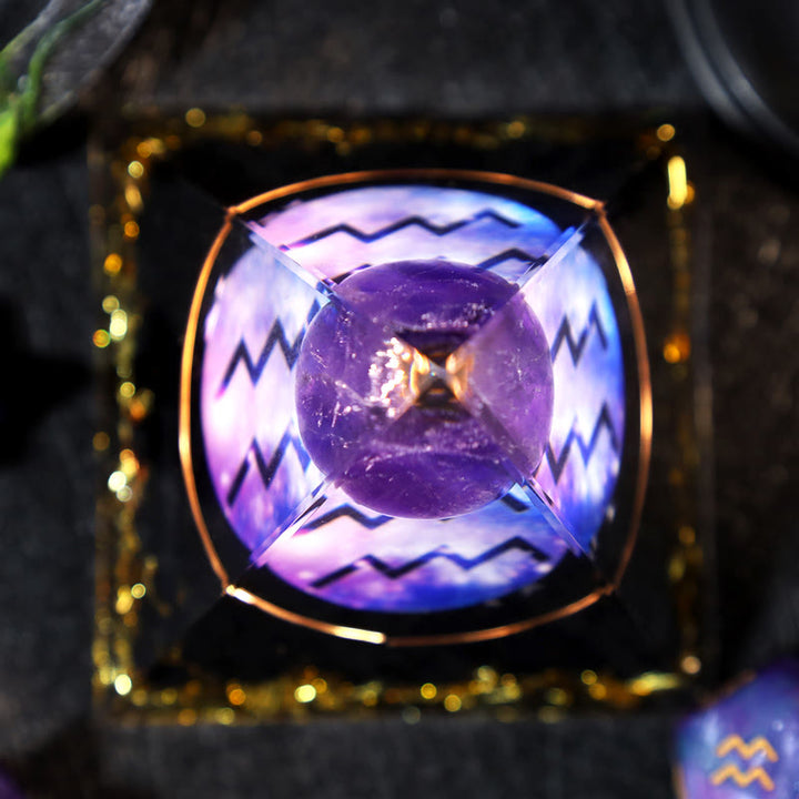 Olivenorma Amethyst Ball Obsidian Gravel Zodiac Aquarius Orgone Pyramid - image 3