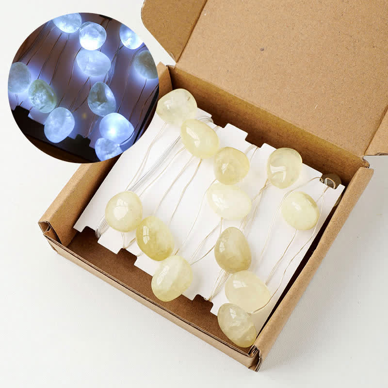 Olivenorma Natural Crystal Polished Stones Lamp Christmas Atmosphere Decoration - Citrine - image 8