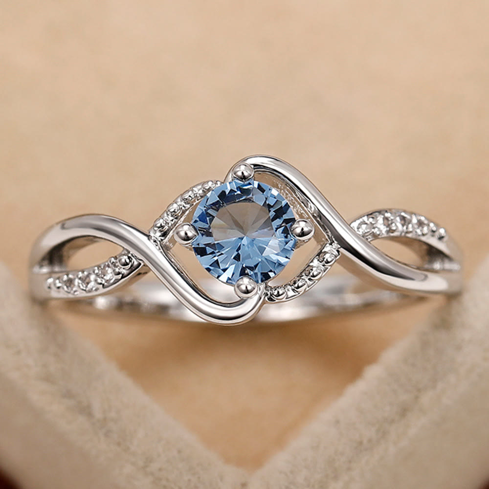 Olivenorma Wave Shaped Blue Alexandrite Engagement Ring - image 4