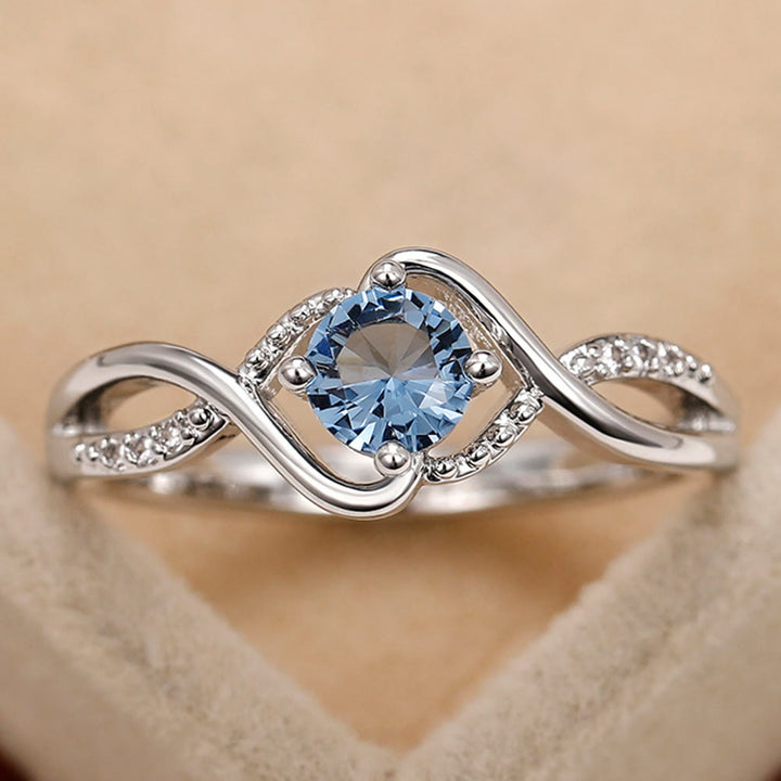 Olivenorma Wave Shaped Blue Alexandrite Engagement Ring - image 4