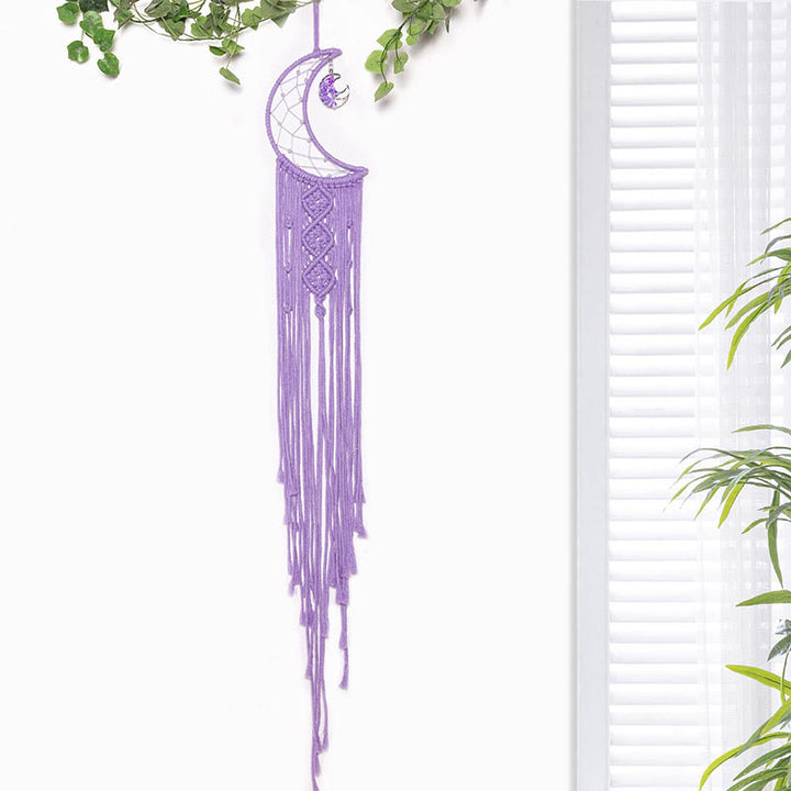 Olivenorma Crystal Tree of Life Braided Cotton Rope Dream Catcher - Amethyst - image 1