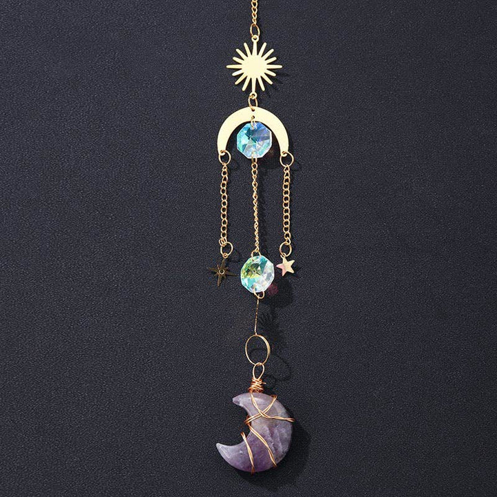 Sun And Moon Crystal Handmade Gemstone Ornament - Amethyst - image 15