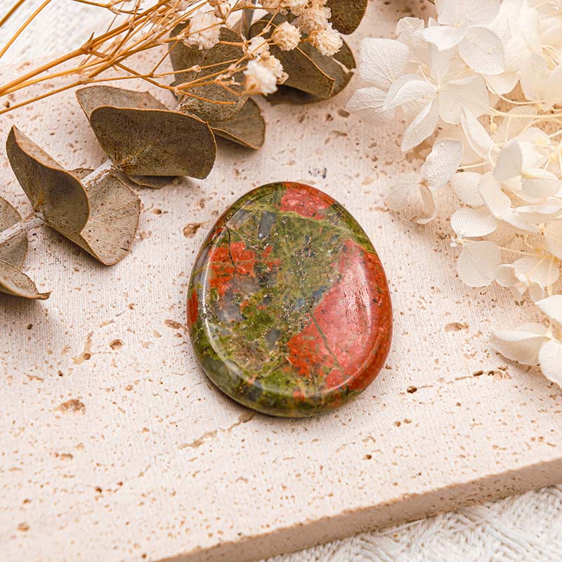 Olivenorma Unakite Healing Thumb Worry Stone - Unakite - image 0