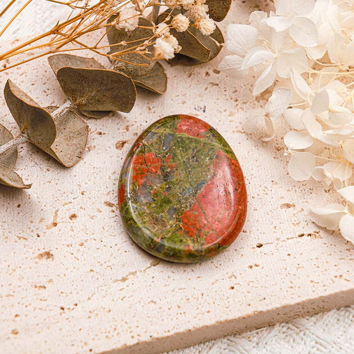 Olivenorma Unakite Healing Thumb Worry Stone - Unakite - image 0