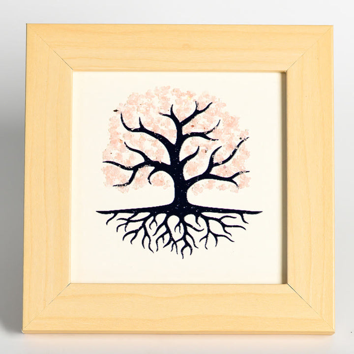 Olivenorma Natural Crystal Gravel Tree Of Life Photo Frame Decoration - Rose Quartz - image 12