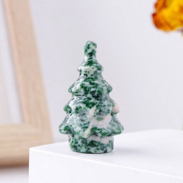 Olivenorma 1pc Natural Crystal Christmas Pine Carving Gemstone Decoration - image 13