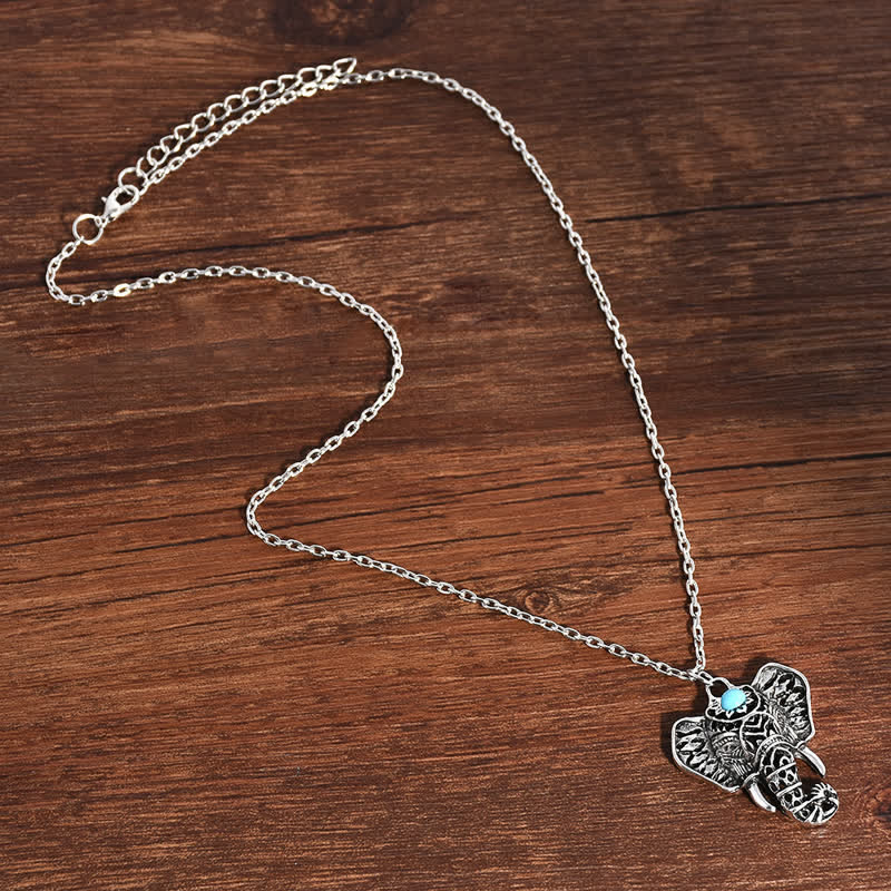 Olivenorma Vintage Turquoise Elephant Necklace - image 3