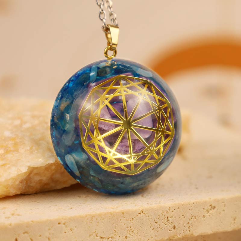 Olivenorma Blue Quartz With Amethyst Protection Necklace - image 1