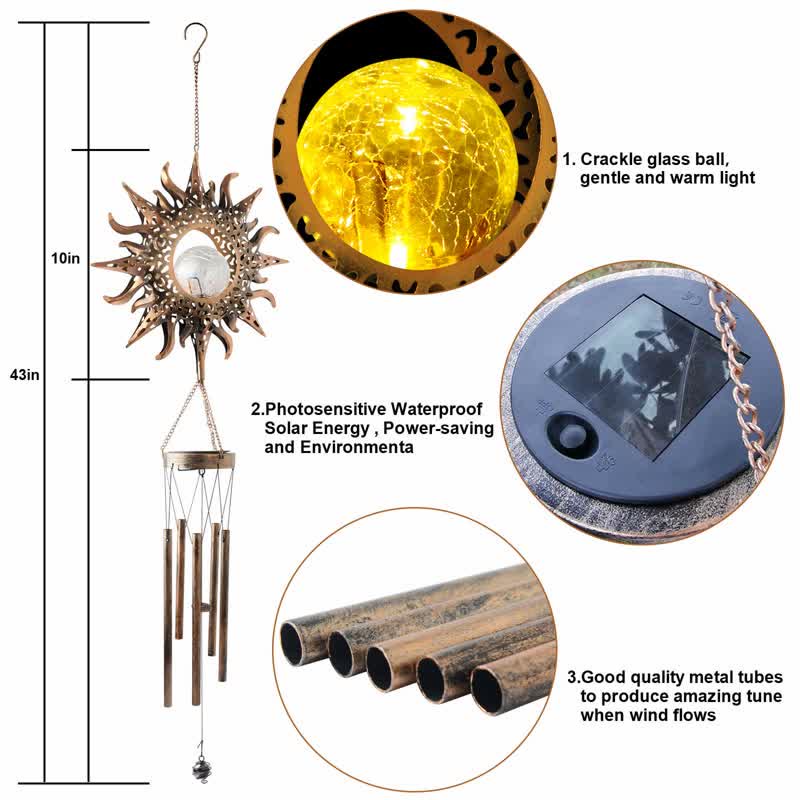 Olivenorma Solar Moon or Sun Wind Chime Ornaments - image 10