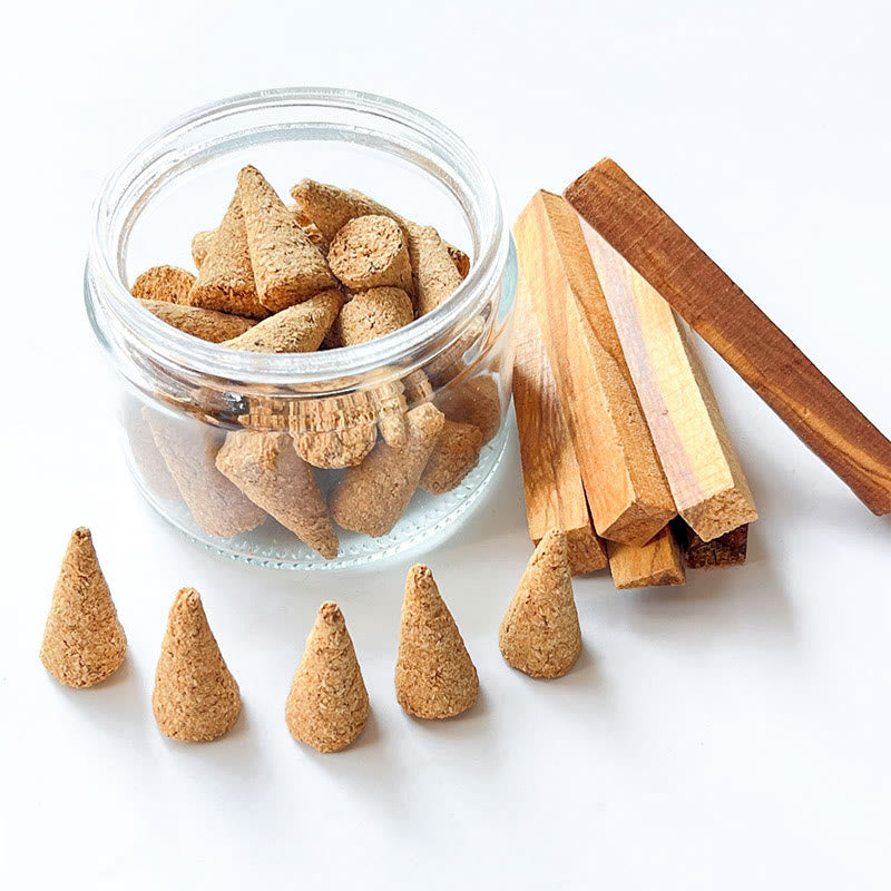 Olivenorma Aromatherapy Crystal Cleansing Meditation Sage Incense Cones Holy Stick - Peruvian Sacred Wood Incense Cones - 100 Capsules/Bag - image 1