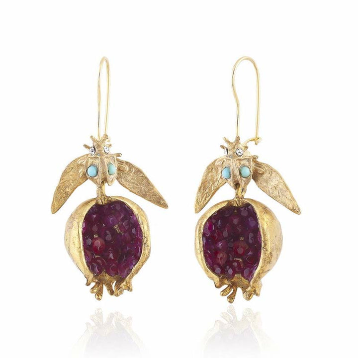 Olivenorma Lucky Pomegranate Seed Fashion Earrings - Gold - image 0