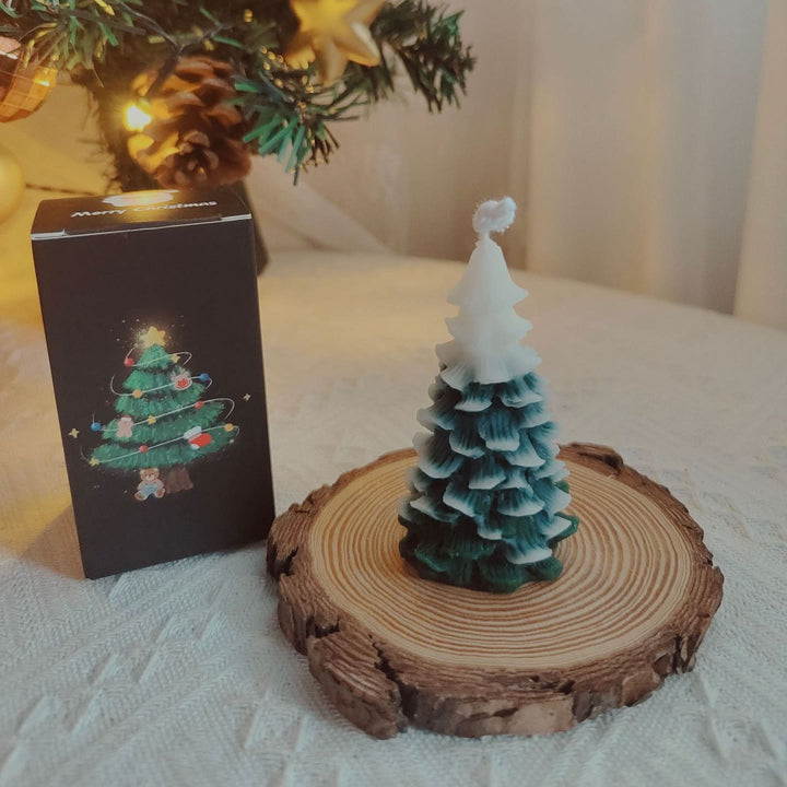 Olivenorma Carved Christmas Tree Candle - Small Dark Green Cedar-4*8cm - image 6