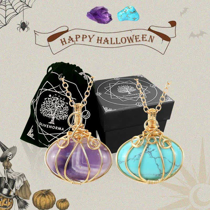Olivenorma GUARDIAN PUMPKIN - Creative Pumpkin Crystal Necklace - image 4