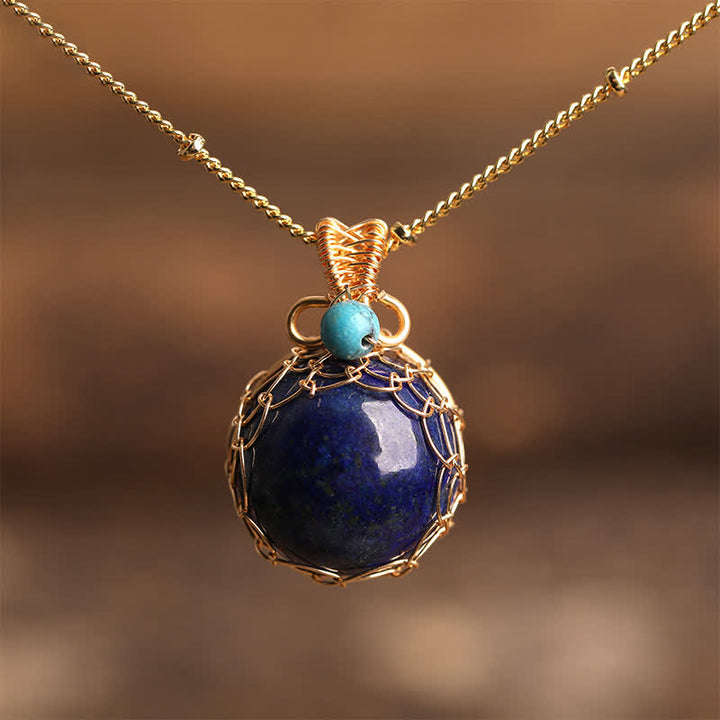 Olivenorma Delicate Natural Crystal Sphere Necklace - Sodalite - image 10