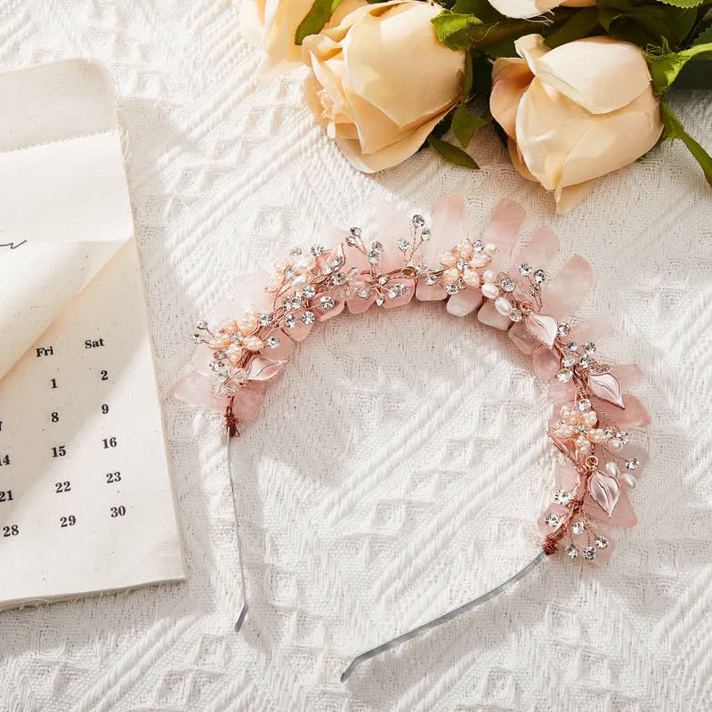 Olivenorma Luxury Natural Crystal With Pearl Crystal Crown - image 3