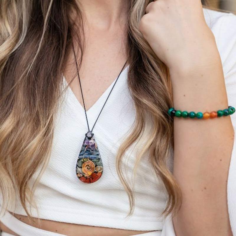 Olivenorma Chakra Rainbow Healing Orgone Necklace - image 1