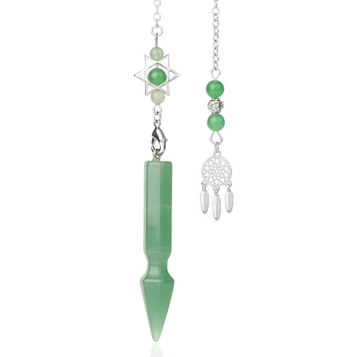 Olivenorma Natural Crystal Metatron Lotus Pendulum - Green Aventurine - image 9