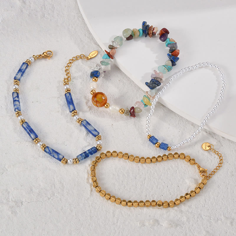 Olivenorma Natural Crystal Four Piece Beaded Bracelet Set - image 11