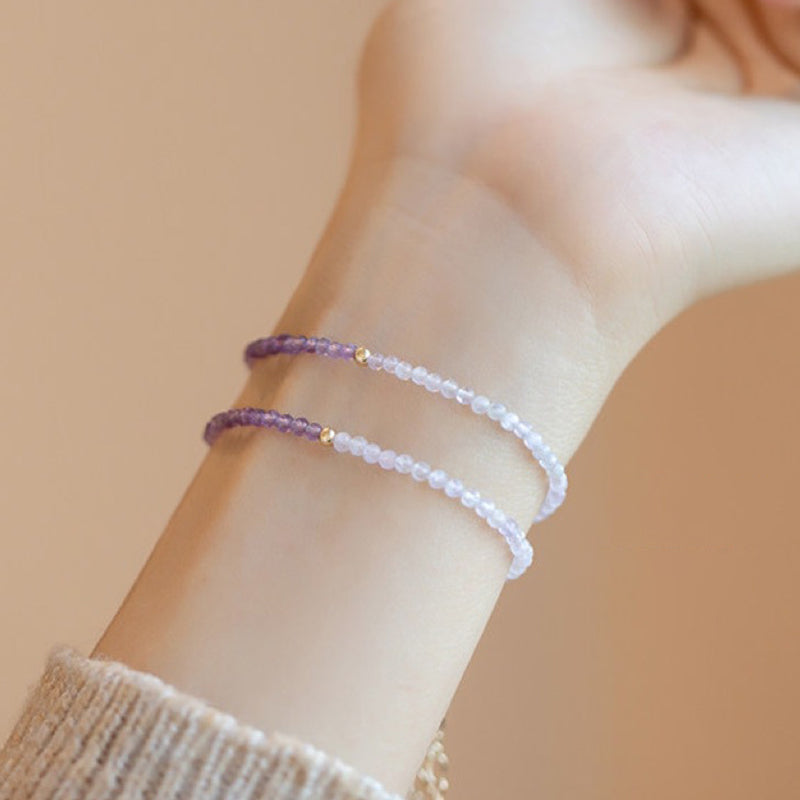 Wisteria - Amethyst With Clear Crystal Healling Gemstone Bracelet - image 1