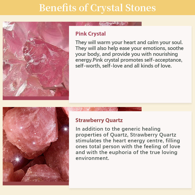 Pink Crystal With Strawberry Quartz Healing Gemstone Bracelet - image 4
