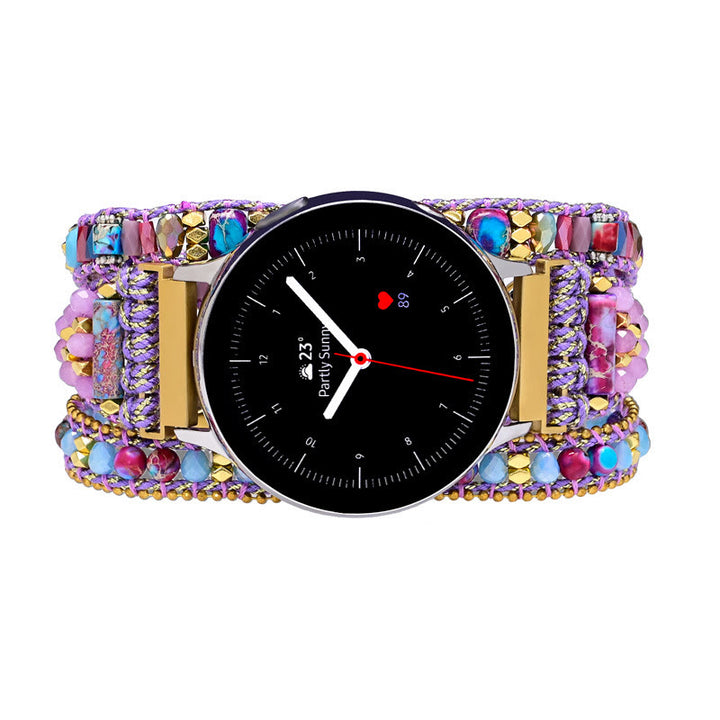 Olivenorma Crystal Beaded Purple Braided Samsung Strap Bracelet - image 2