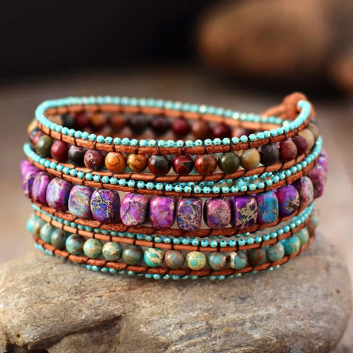 Olivenorma Colourful Emperor Stone Wrap Bracelet - image 2
