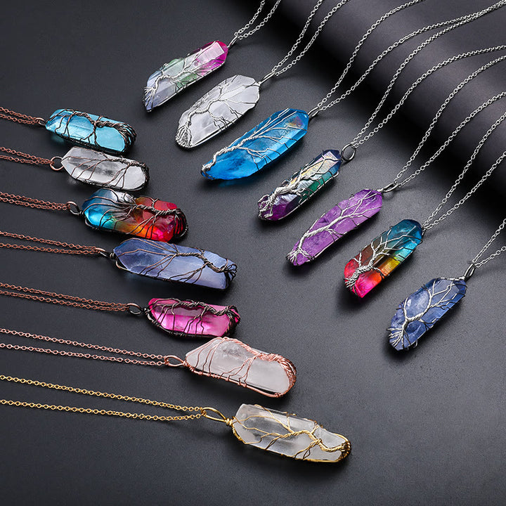 Olivenorma"Life Energy" - Tree of Life Crystal Necklace - image 0