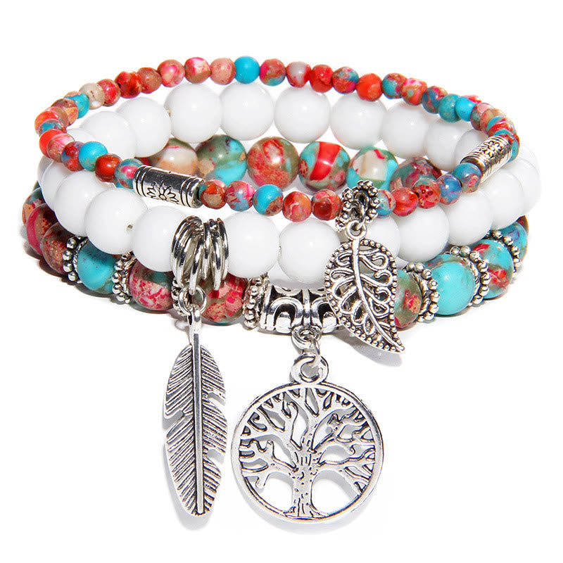 Olivenorma "Nature's Healing Moments" Emperor Stone Tree Of Life 3 Pieces Bracelet Set  - Emperor Stone - image 0