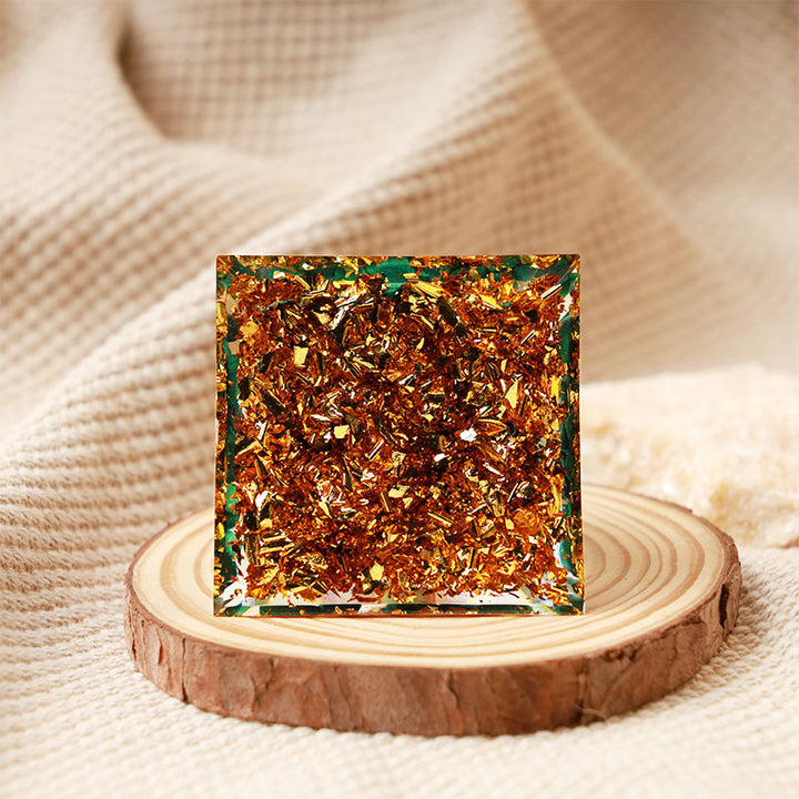 Olivenorma Green Aventurine With Malachite Hamsa Orgone Pyramid - image 5